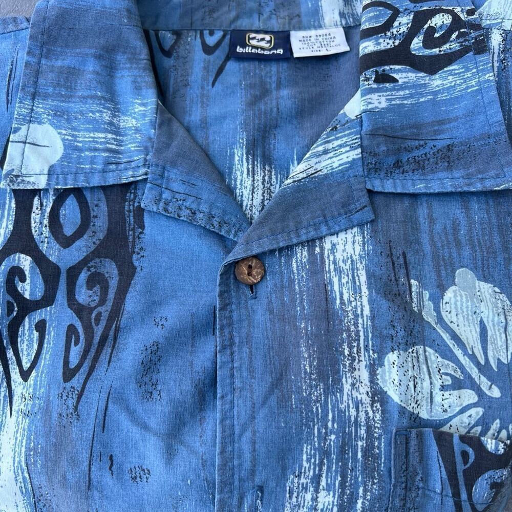 BILLABONG Button Down Cotton, Short Sleeve Blue Shirt, Men's size L - Picture 2 of 8